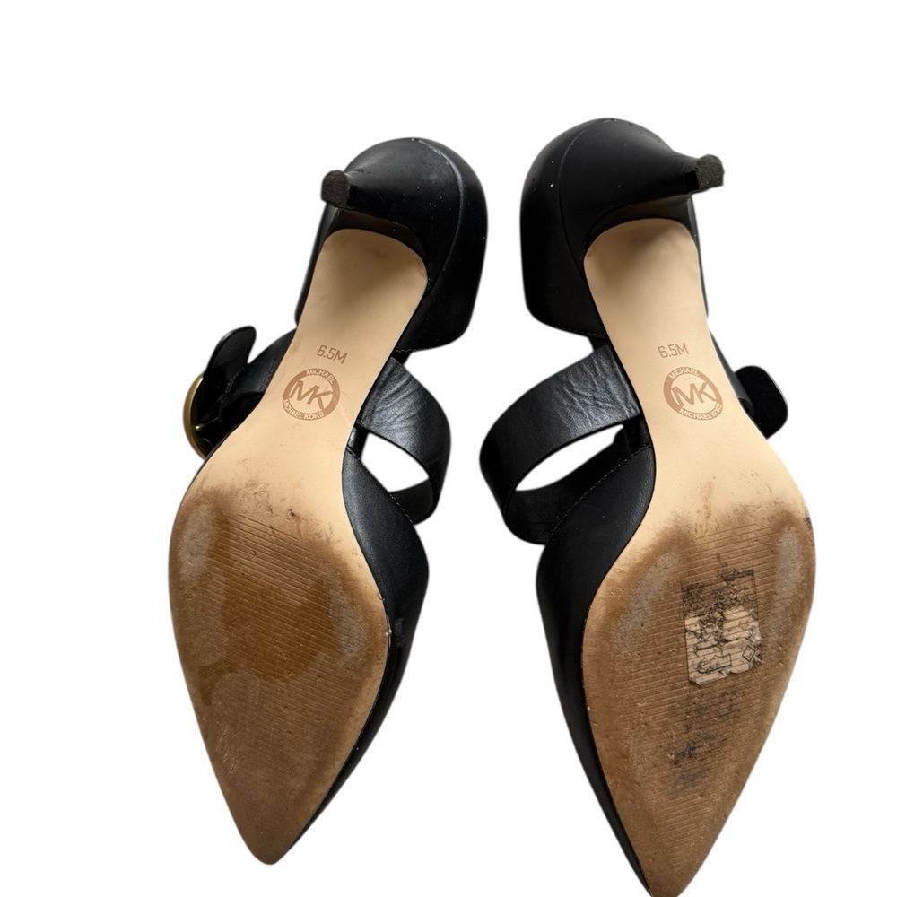 MICHAEL Michael Kors Black Heels with Gold Buckle - Picture 4 of 4